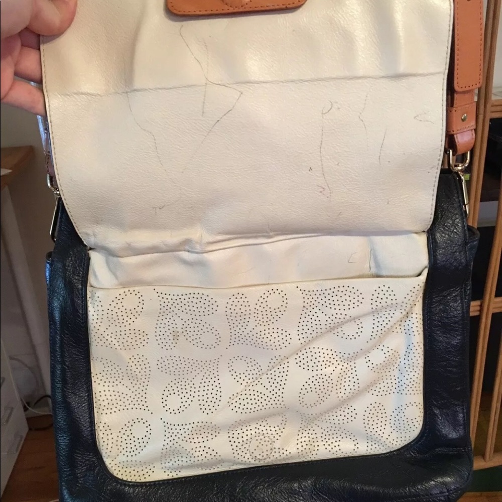 Orla Kiely Navy and Tan Crossbody Bag - Picture 12 of 15